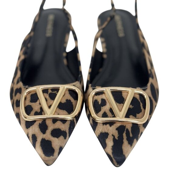 BERNESS / Ruthos / Leopard Print /  Slingback / Flats With Gold Buckle Detailing - Picture 4 of 8
